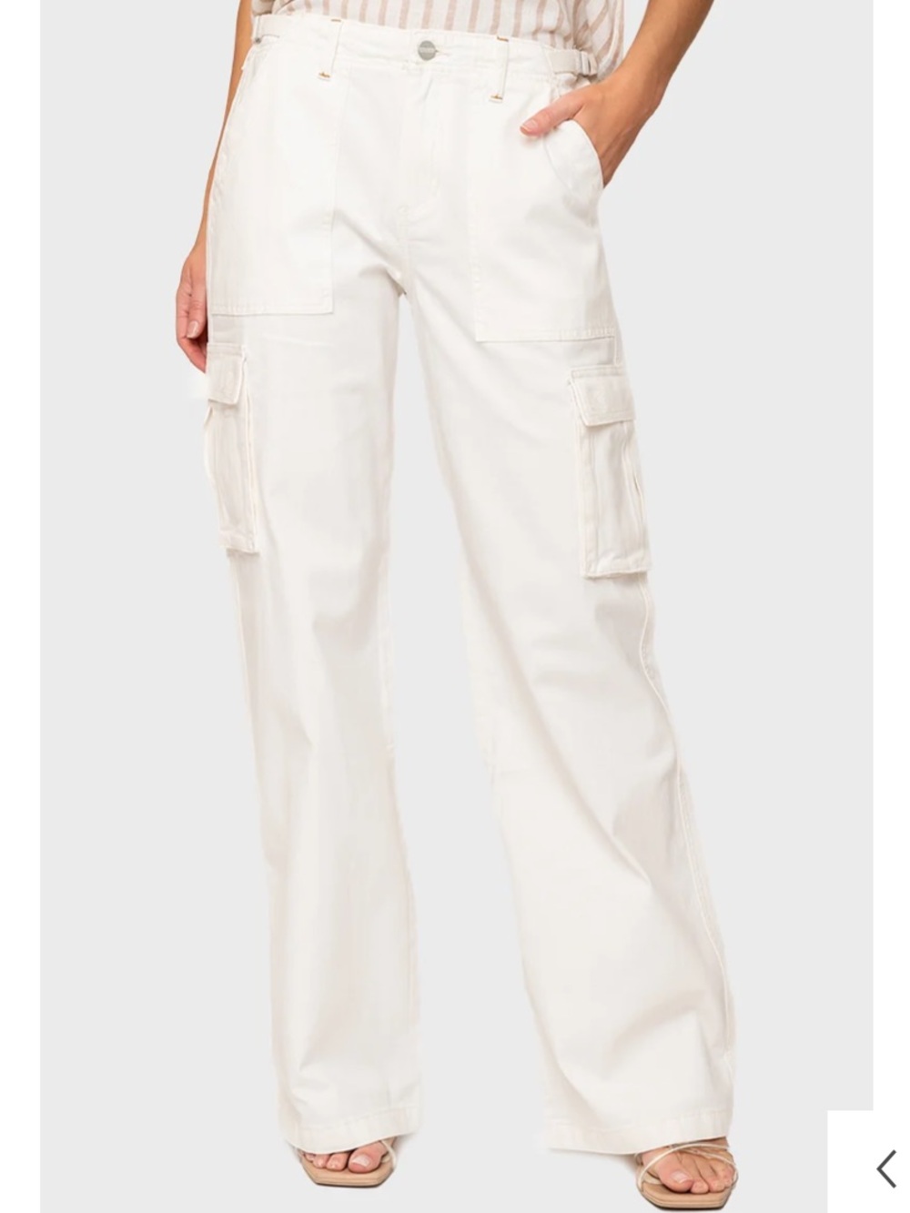 Sanctuary Reissue Wide-Leg Cargo Pants | Powdered Sugar | Size XS | NWOT
